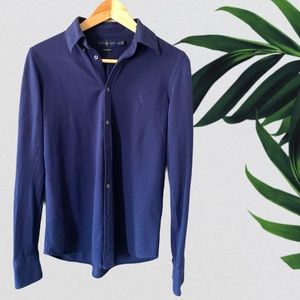 Ralph Lauren Knit Oxford Button Down Top